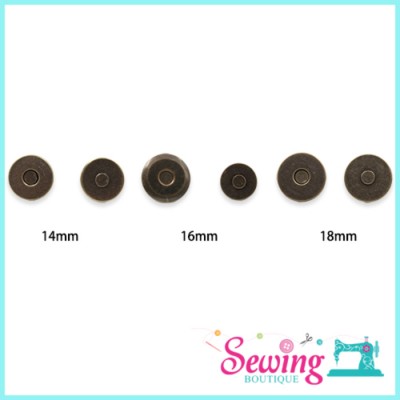 BUTTON - MAGNET-ROUND-METAL-14MM, 16MM & 18MM(BRONZE)